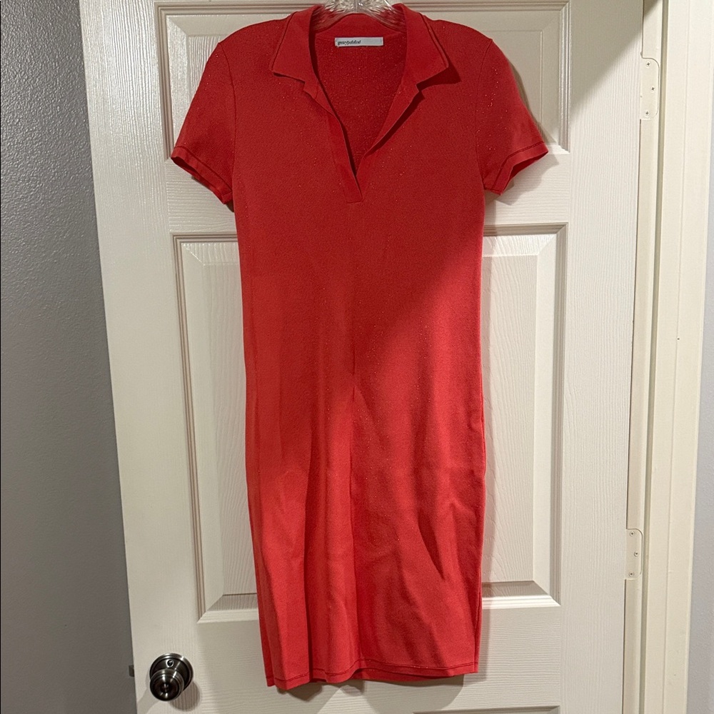 Chic Red Polo Midi Dress